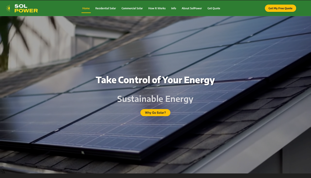 Sol-Power web design services Cape Town background